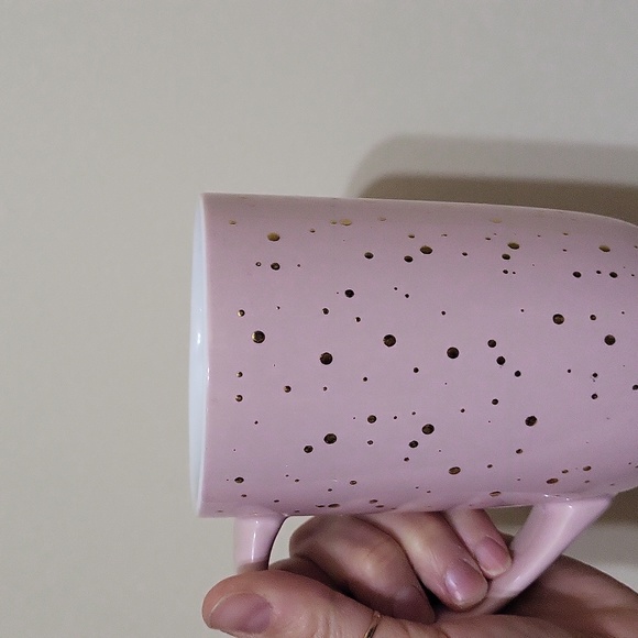 davids tea pink mug with gold dots - Picture 4 of 4